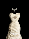 Vintage Wedding Dress Mermaid Sweetheart Ivory Long Wedding Dresses Retro 1970s Bridal Gowns HZ1214