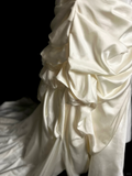 Vintage Wedding Dress Mermaid Sweetheart Ivory Long Wedding Dresses Retro 1970s Bridal Gowns HZ1214