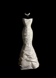 Vintage Wedding Dress Mermaid Strapless Ivory Taffeta Long Wedding Dresses Retro 1970s Bridal Gowns HZ1214