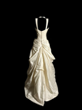 Vintage Wedding Dress Ball Gown Sweetheart Ivory Taffeta Long Wedding Dresses Retro 1970s Bridal Gowns HZ1214