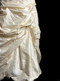 Vintage Wedding Dress Ball Gown Sweetheart Ivory Taffeta Long Wedding Dresses Retro 1970s Bridal Gowns HZ1214