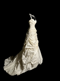 Vintage Wedding Dress Ball Gown Sweetheart Ivory Taffeta Long Wedding Dresses Retro 1970s Bridal Gowns HZ1214