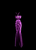 Vintage Mermaid Halter Satin Grape Satin Pleated Long Prom Dress Party Dress Graduation Dresses HZ1214