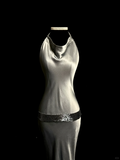 Vintage Sheath Halter Gray Long Prom Dress Party Dress Graduation Dresses HZ1214