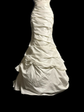Vintage Wedding Dress Mermaid Sweetheart Ivory Taffeta Long Wedding Dresses Retro 1970s Bridal Gowns HZ1214