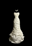 Vintage Wedding Dress Mermaid Sweetheart Ivory Taffeta Long Wedding Dresses Retro 1970s Bridal Gowns HZ1214
