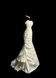 Vintage Wedding Dress Mermaid Sweetheart Ivory Taffeta Long Wedding Dresses Retro 1970s Bridal Gowns HZ1214
