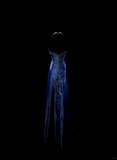 Retro A line Halter Royal Blue Satin Beaded 18th Birthday Dress Prom Dress Birthday Outfits For Women HZ1214