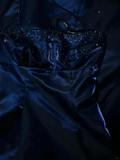 Retro A line Halter Royal Blue Satin Beaded 18th Birthday Dress Prom Dress Birthday Outfits For Women HZ1214