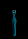 Retro Sheath Halter 20th Birthday Dress Long Backless Prom Dress Birthday Outfits For Women HZ1214