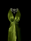 Retro Sheath Halter Green 20th Birthday Dress Long Prom Dress Birthday Outfits For Women HZ1214