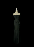Retro Mermaid Strapless Black 20th Birthday Dress Long Prom Dress Birthday Outfits For Women HZ1214