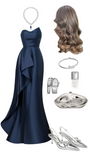 Elegant Mermaid Sweetheart Navy Blue Satin Prom Dresses Formal Summer Wedding Guest Dress Wedding Guest Outfits HZ1214