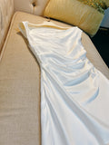 Sexy Sheath One Shoulder Pink Satin Prom Dresses Formal Summer Wedding Guest Dresses Wedding Guest Outfits HZ1214