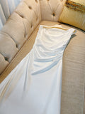 Sexy Sheath One Shoulder Pink Satin Prom Dresses Formal Summer Wedding Guest Dresses Wedding Guest Outfits HZ1214