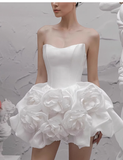 Sexy A line Sweetheart White Satin Short Homecoming Dress Summer Hoco Dresses Cocktail Dress Birthday Outfits HZ1214