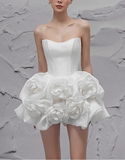 Sexy A line Sweetheart White Satin Short Homecoming Dress Summer Hoco Dresses Cocktail Dress Birthday Outfits HZ1214