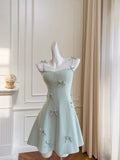 Sexy A line Spaghetti Straps Sage Green Satin Short Homecoming Dress Summer Hoco Dresses Cocktail Dress Birthday Outfits HZ1214