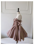 Sexy A line Spaghetti Straps Satin Brown Short Homecoming Dress Summer Hoco Dresses Cocktail Dress Birthday Outfits HZ1214