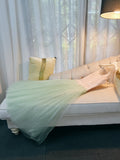Elegant A line Spaghetti Straps Mint Green Prom Dresses Formal Summer Wedding Guest Dresses Wedding Guest Outfit HZ1214