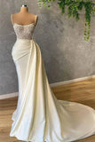 Mermaid Satin Spaghetti strap Sweetheart Sequined Beaded Long Prom Dress Gorgeous Evening Dress HZ1108