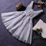 V Neck Short Pink Lace Prom Dress,Sweet HomeComing Dress HZ1108