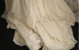 Beige Square Neck Chiffon Lace Empire Dress Long Prom Dress Beaded Wedding Dress HZ1108