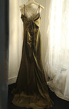 Mermaid V-Neck Satin Long Prom Dress Elegant Spaghetti Strap Formal Dress HZ1108