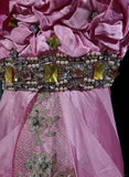 Pink Mermaid Spaghetti Straps Satin Beaded Long Prom Dress Beautiful Bridalmaid Dress Birthday Dress HZ1108