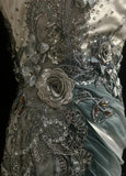 Elegant Chiffon Mermaid Spaghetti Strap Sequined Applique Long Prom Dresses?? Formal Evening Dresses HZ1108