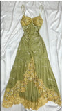 Green Bodycon Dress Beautiful Spaghetti Straps Chiffon Sequin Long Prom Dress Evening Dress HZ1108