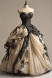 A-Line Sweetheart Neck Chiffon Beaded Long Prom Dress Retro Applique Adult Ceremony Dress HZ1108