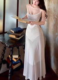 Gentle White Bodycon Dress Spaghetti Straps Prom Dress Graduation Prom Adult Ceremony Dress HZ1108