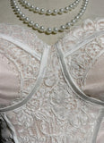 Light Pink Strapless Mermaid Tulle Lace Long Prom Dress Sweetheart Neckline Formal Dress HZ1108