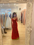 Pretty Grey Purple Mermaid Spaghetti Strap Tulle Lace Prom Dress HZ1108