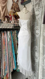 White Elegant Sheath Strapless Chiffon Prom Dress Birthday Dress HZ1108