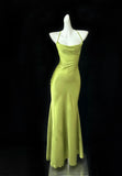Gentle Satin Swing Neck Spaghetti Straps Mermaid Gown Elegant Backless Prom Dress for Quinceanera&Graduation HZ1108