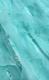 ?? 1950s Inspired Baby Princess Blue Prom Dress - Shimmering Sequins Tulle & Satin Ballgown for Formal Events HZ1108