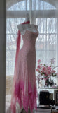 ?? Cinderella Pink A-Line Evening Gown - Iridescent Beaded Tulle with Soft Chiffon Layers for Sweet 16 HZ1108