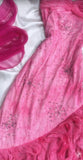 Pink Princess Style Beaded Chiffon Prom Dress for Party Glitter 90s Retro A-Line Evening Gown HZ1108