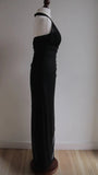 Vintage Black Chiffon Beaded Neck Prom Dresses Elegant White Ruffle Party Dresses HZ1108