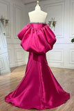Elegant Fuchsia Sweetheart Mermaid Satin Long Prom Dress Simple Formal Evening Dress HZ1108