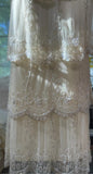 Elegant Pearl White V-neck Chiffon Beaded Evening Dresses Simple Wedding Guest Dresses with Embroidered Appliques HZ1108