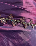 Glam Strapless Mermaid Taffeta Long Prom Dresses Purple Long Formal Dresses Elegant Evening Dresses with Beadings HZ1108