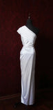Elegant Dark Purple One Shoulder Satin Sheath Simple Evening Dresses HZ1108