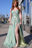 Elegant Green Strapless Sweetheart A-Line Party Dresses Gorgeous Evening Dresses HZ1108