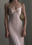 Light Champagne Spaghetti Straps Guest Dresses Sheath Pleated Chiffon Fashion Prom Dress with Backless HZ1108