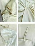 Elegant French Spaghetti Strap Satin Mermaid Evening Gowns HZ1108