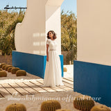 Boho Wedding Dress Plus Size Chiffon Beach Wedding Gown Lace Backless Sweep Train Bridal Gowns Boho Robe de mariee 2023 new