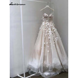 Wedding Dresses with flowers sweetheart A-line Bridal Dresses Sexy Wedding Gowns Robe de mariee
